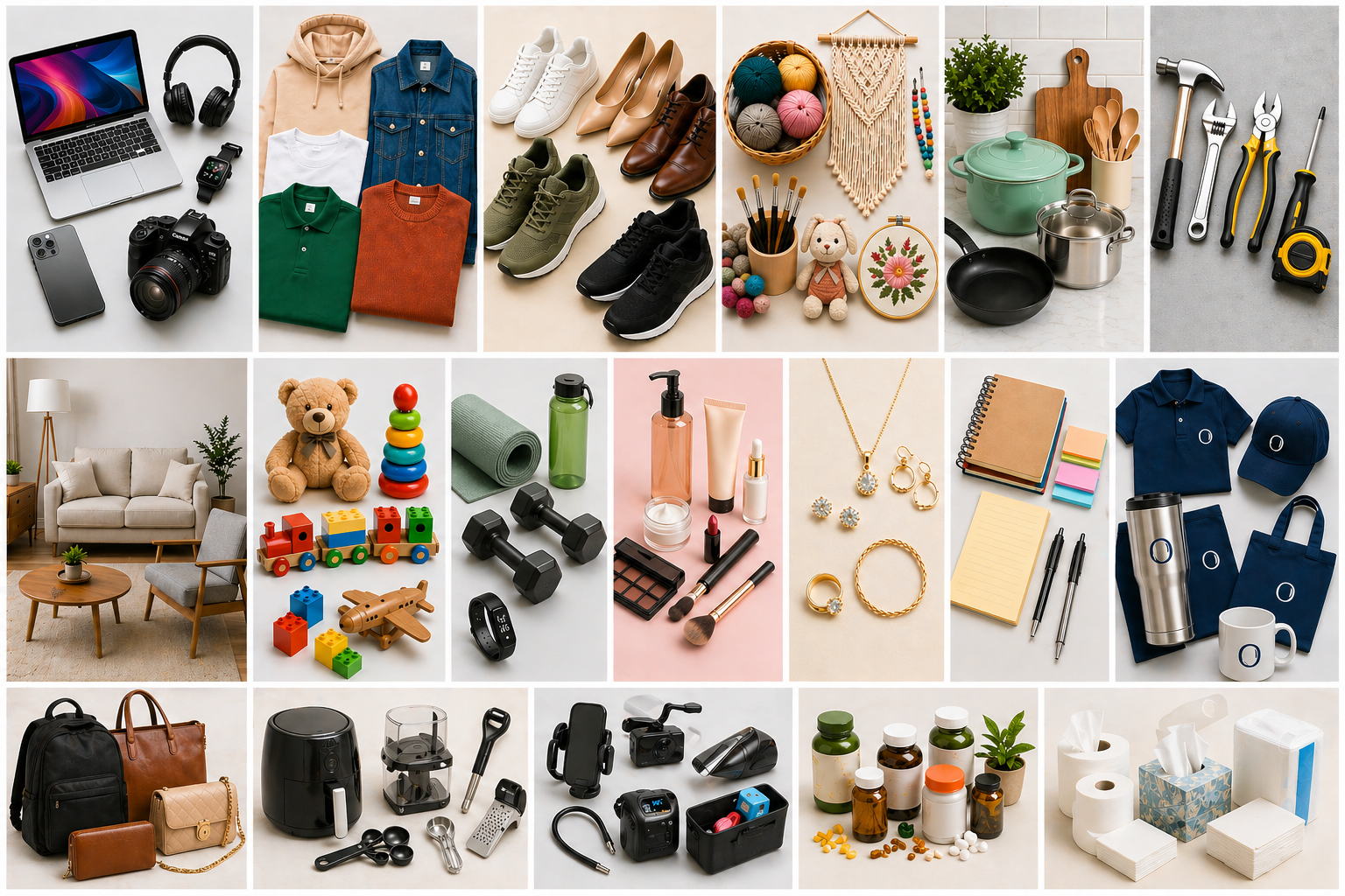 Collage of major product categories Swift Global sources globally
